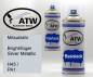Preview: Mitsubishi, Bright/Eiger Silver Metallic, H43 / PA1: 400ml Sprühdose + 400ml Klarlack - Set, von ATW Autoteile West.